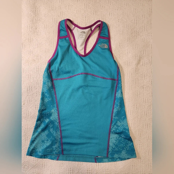 Teal and Purple Racerback The North Face Women's Tank Top Size Small - Picture 2 of 6